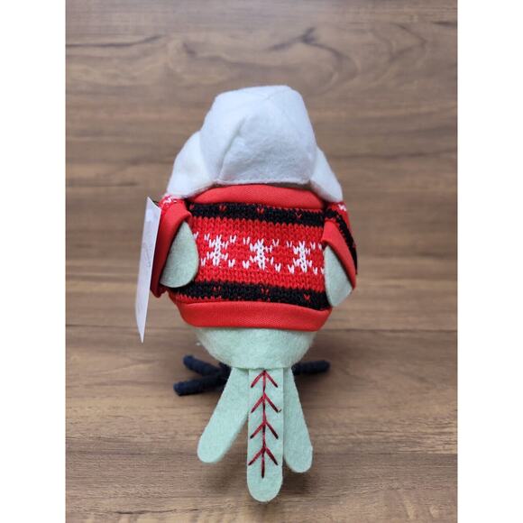 Wondershop Target Fabric Bird Decorative Figurine w/ Red Sweater & Wreath - Fika - Picture 3 of 6